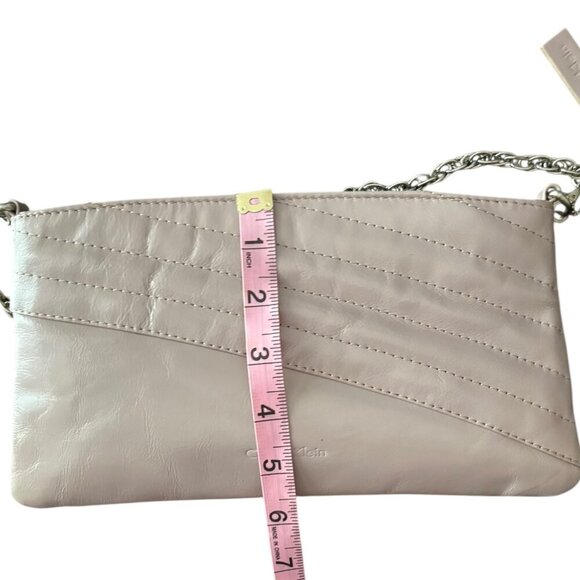 Calvin Klein Partial Quilted Leather Bag with Silver Chain Lilac - Picture 8 of 9